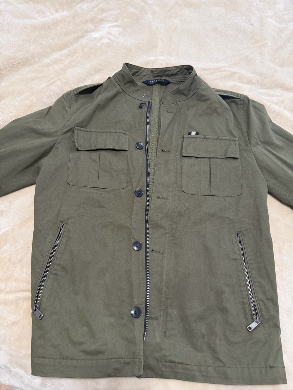Zara Olive Green Military Field Jacket